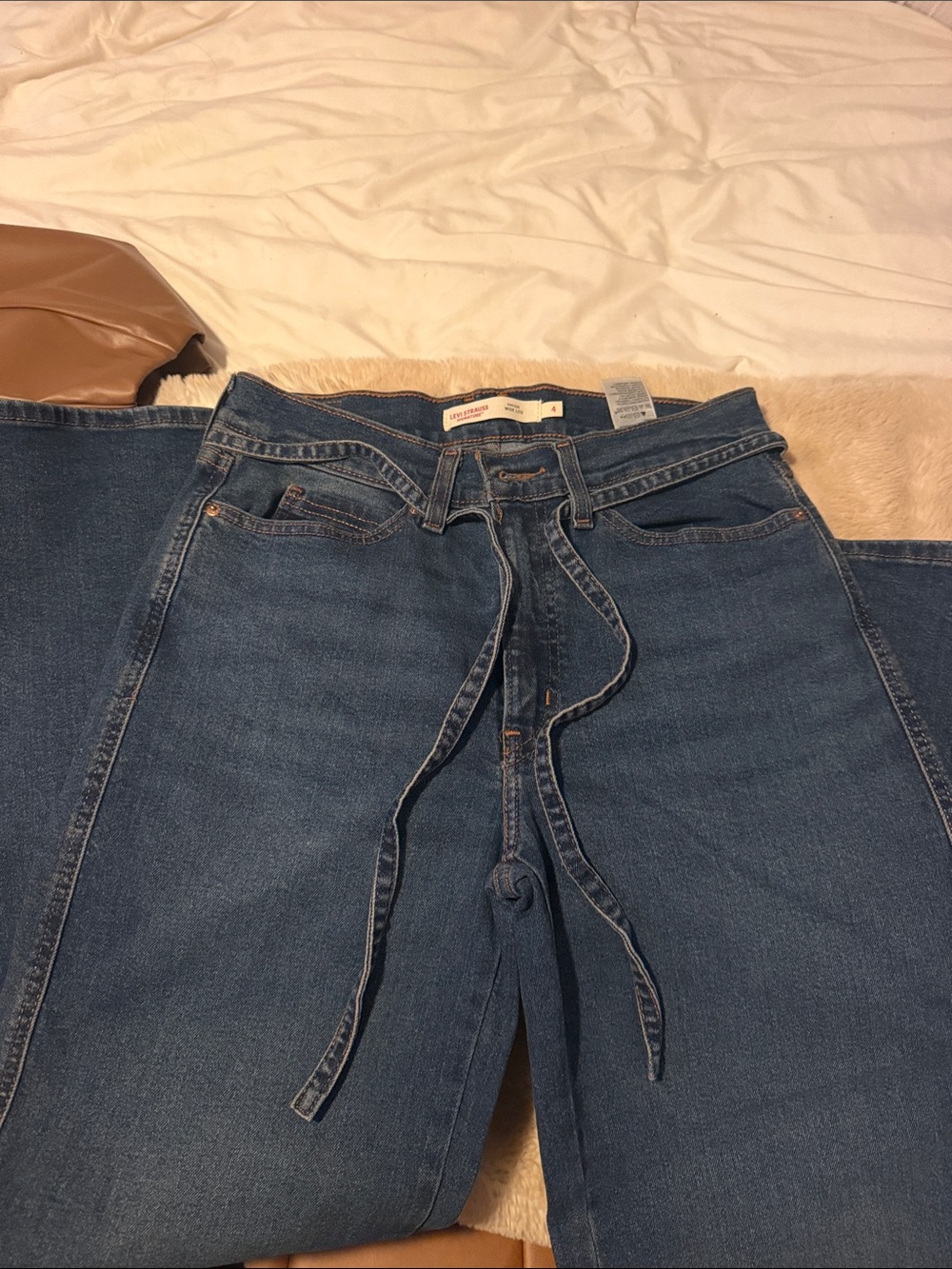 Levi's High-Rise Tie-Waist Blue Jeans